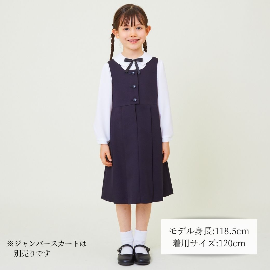 リボン付きピンタックブラウス 110 120 130cm (2403-2362) CHOPINblue/ショパンブルー