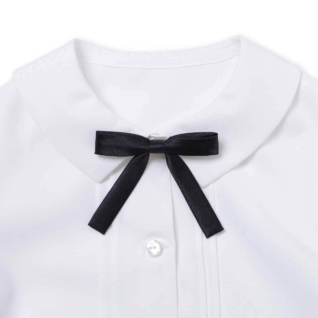 リボン付きピンタックブラウス 110 120 130cm (2403-2362) CHOPINblue/ショパンブルー