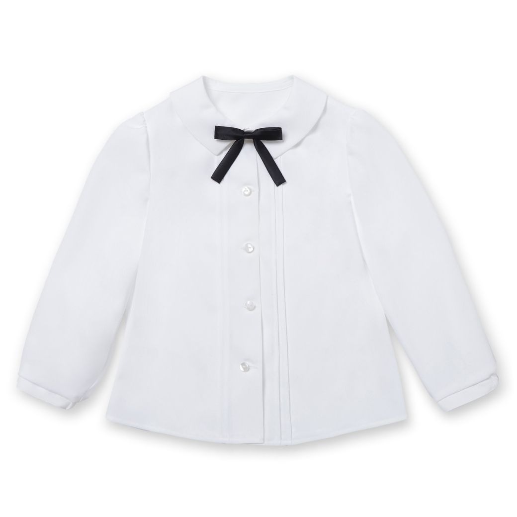 リボン付きピンタックブラウス 110 120 130cm (2403-2362) CHOPINblue/ショパンブルー