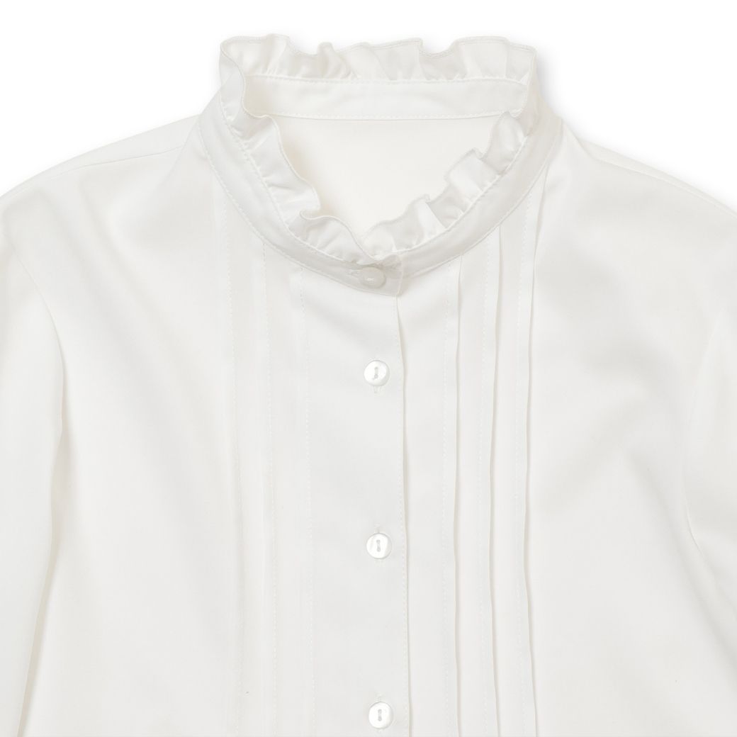 【WINTER SALE10%OFF】スタンドフリル襟ブラウス 140 150 160 170cm (2403-8564) CHOPINblue/ショパンブルー