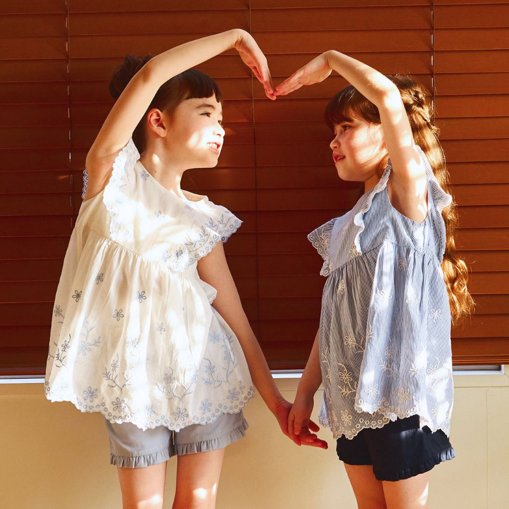 【SUMMER SALE】キャンブリックエンブロイダリーチュニック 110 120 130cm (2636-7355) utremi/ユトレミ