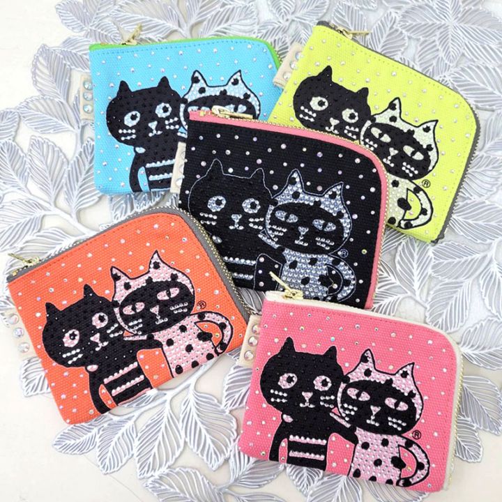 キャッツフェイスストーンコインカードケース