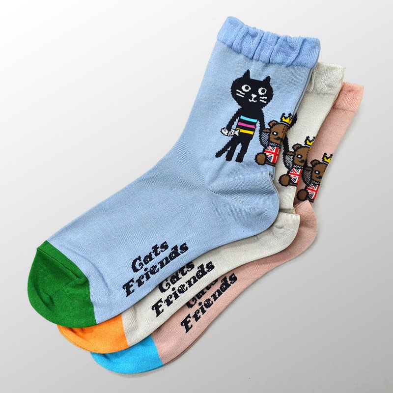 【NEW ENGLAND×Pebblyコラボ】Me&Yoテディベアセーターソックス