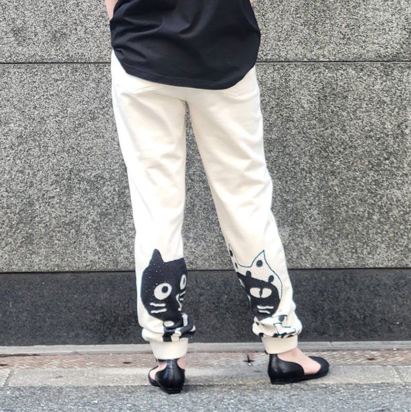 キャッツフェイスバックスウェットパンツ