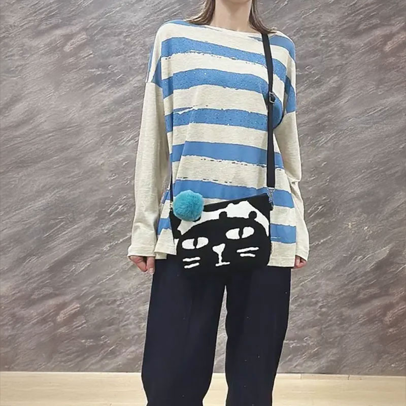 ボーダードットロングTシャツ