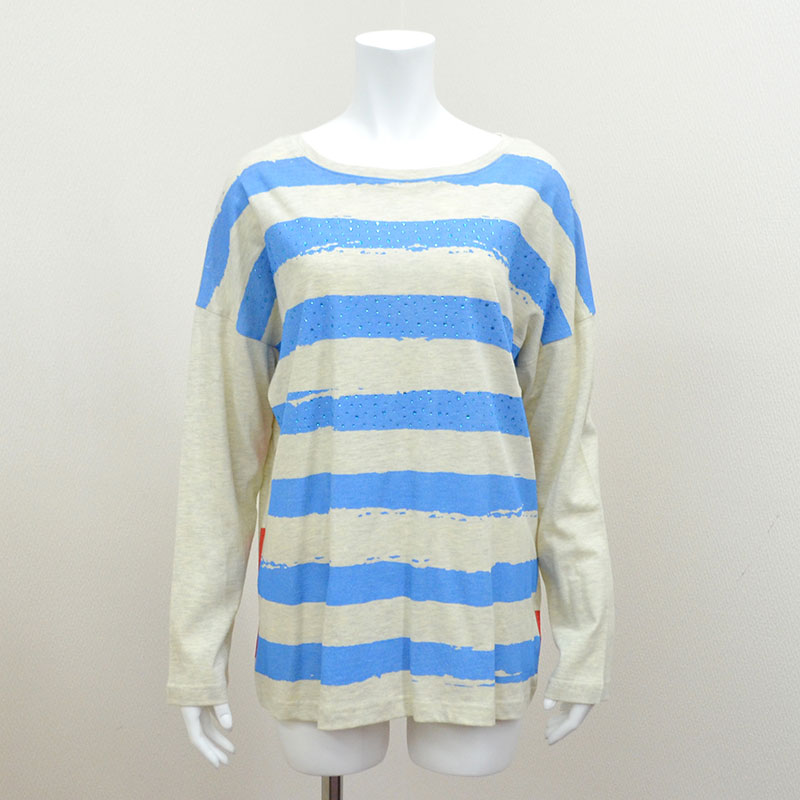 ボーダードットロングTシャツ