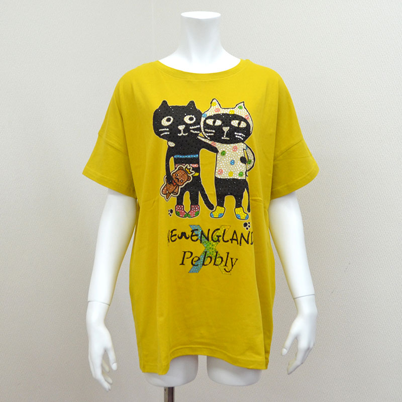 【NEW ENGLAND×Pebblyコラボ】カラフルキャッツフレンズwith NEW ENGLANDベアTシャツ