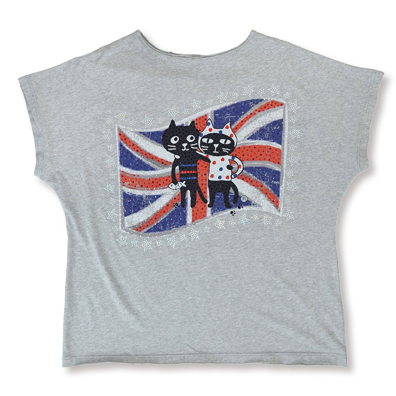 新作P2倍5月22日まで◇キャッツフレンズユニオンジャックスターTシャツ