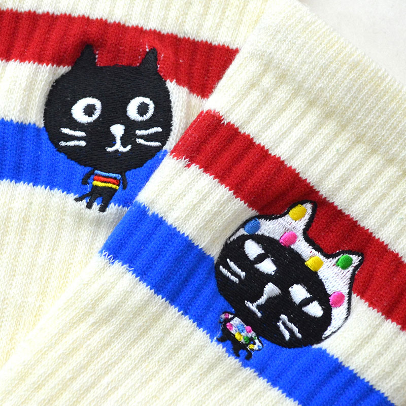 【NEW ENGLAND×Pebblyコラボ】Me&Yoビッグヘッドボーダーソックス