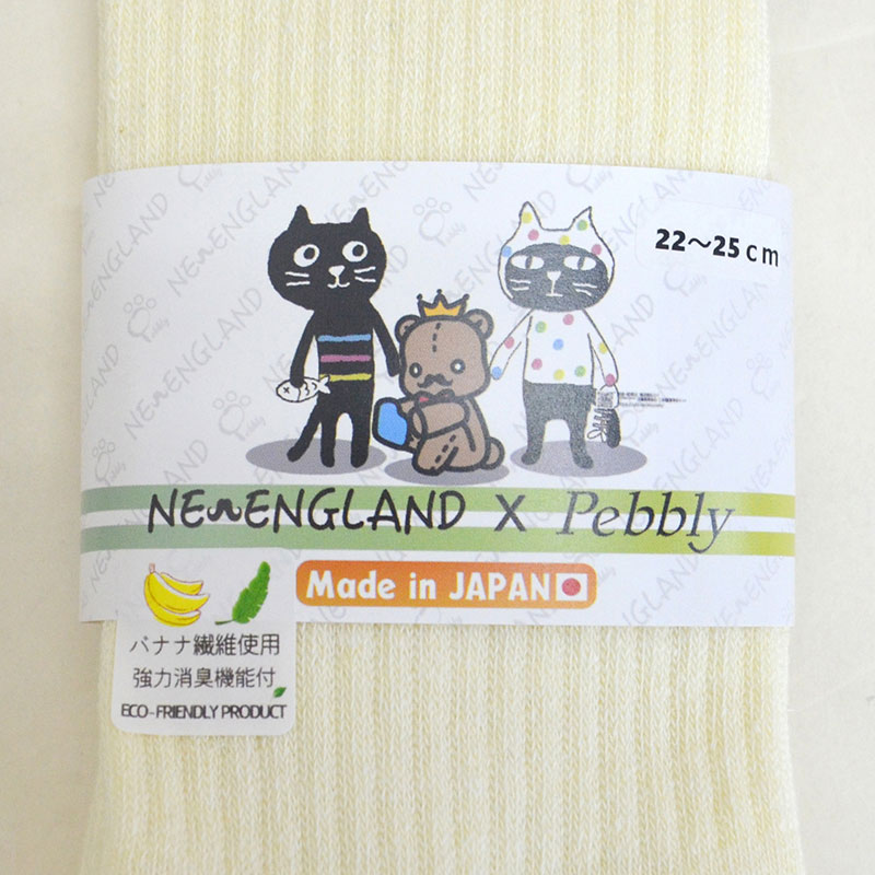 【NEW ENGLAND×Pebblyコラボ】Me&Yoビッグヘッドボーダーソックス
