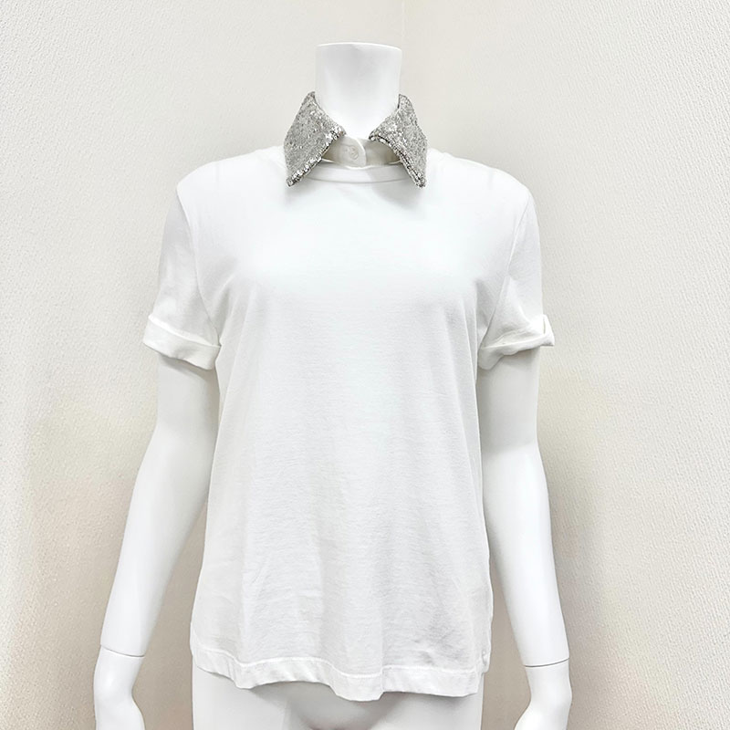 【インポート】[MOTEL]スパンコール衿付きTシャツ