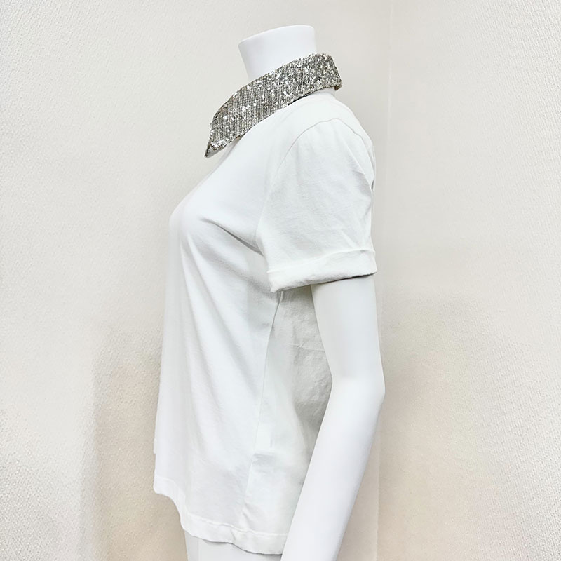 【インポート】[MOTEL]スパンコール衿付きTシャツ