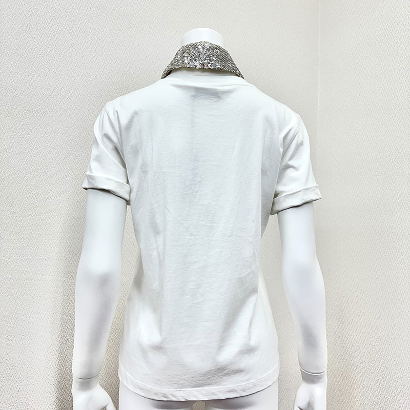 【インポート】[MOTEL]スパンコール衿付きTシャツ