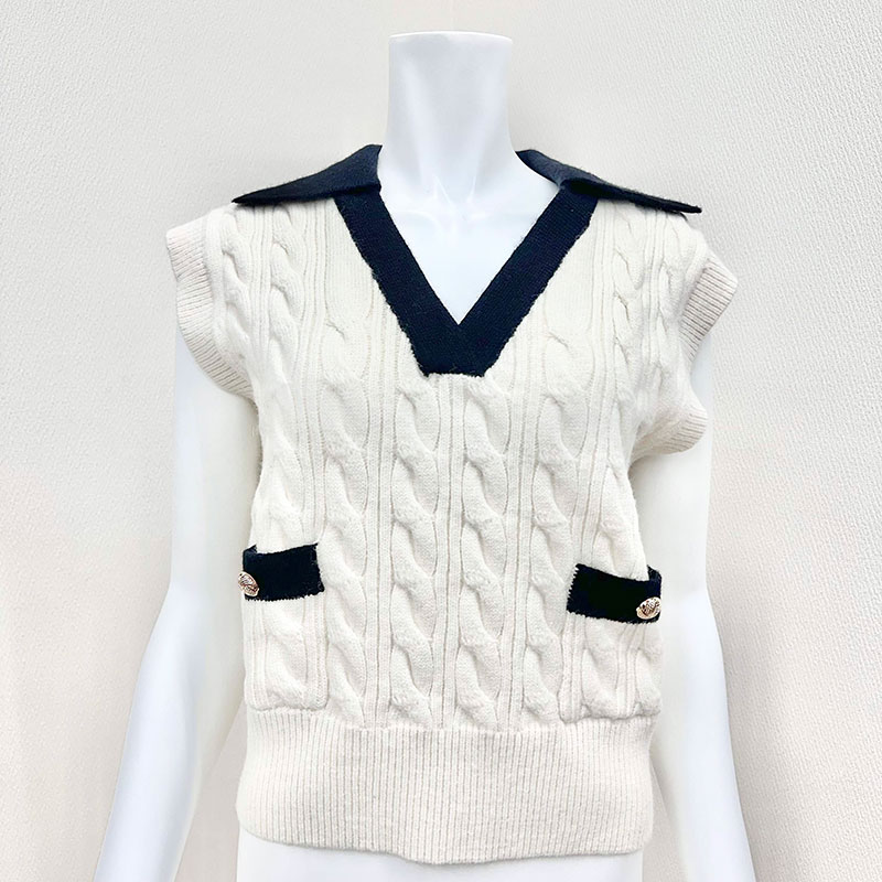 【インポート】[MECHELLE]ポケットニットベスト