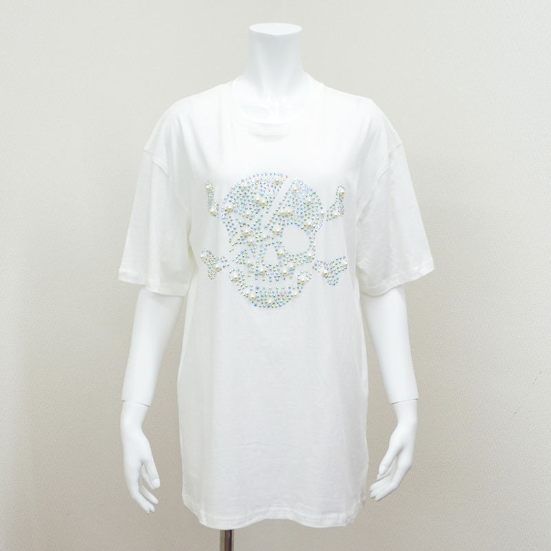 3DパールスカルTシャツ