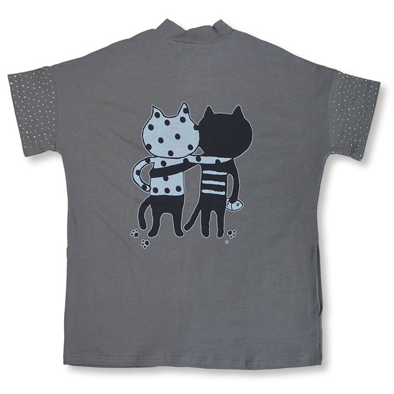 Me&YoエンブロイダリーモックネックTシャツ