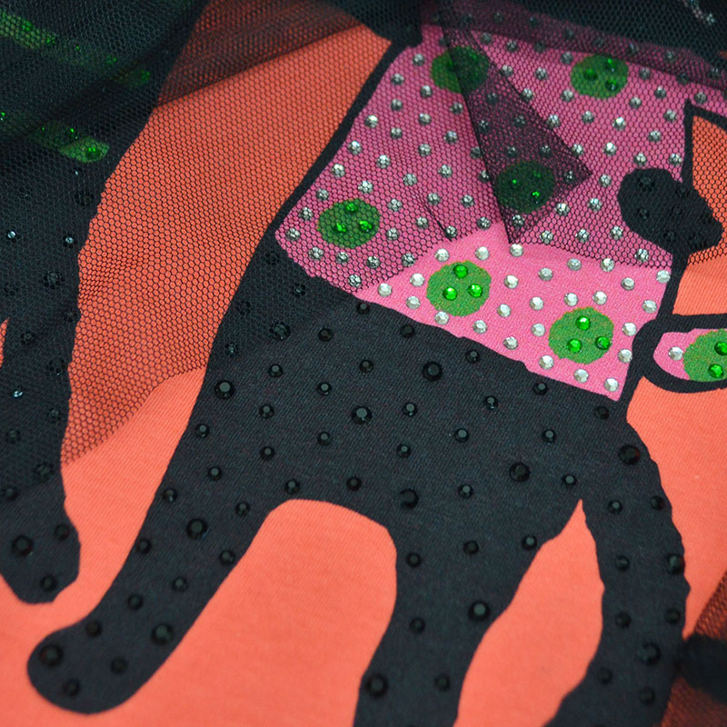 カラフルキャッツフレンズレイヤードTシャツ