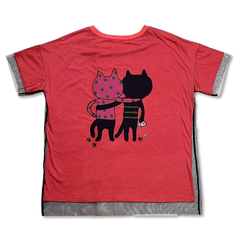 カラフルキャッツフレンズレイヤードTシャツ
