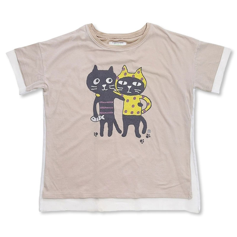 カラフルキャッツフレンズレイヤードTシャツ