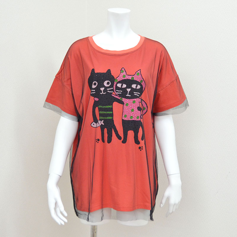 カラフルキャッツフレンズレイヤードTシャツ