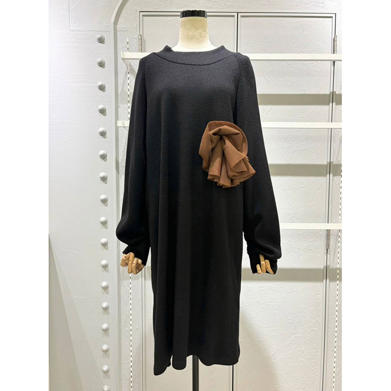 【インポート】 フラワーパフスリーブワンピ