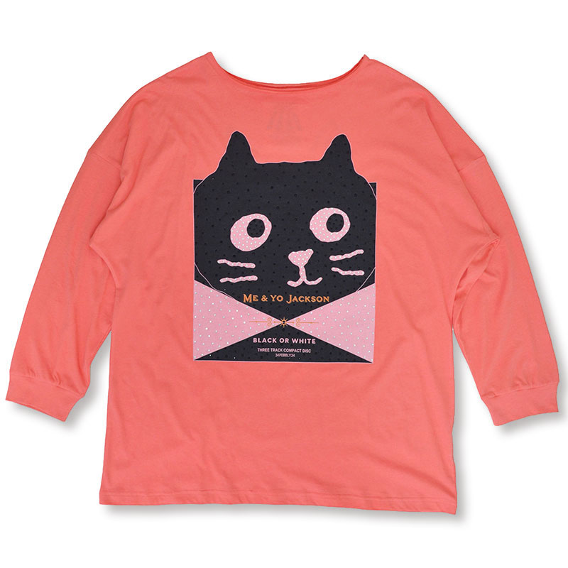 Me&YoブラックホワイトロングTシャツ