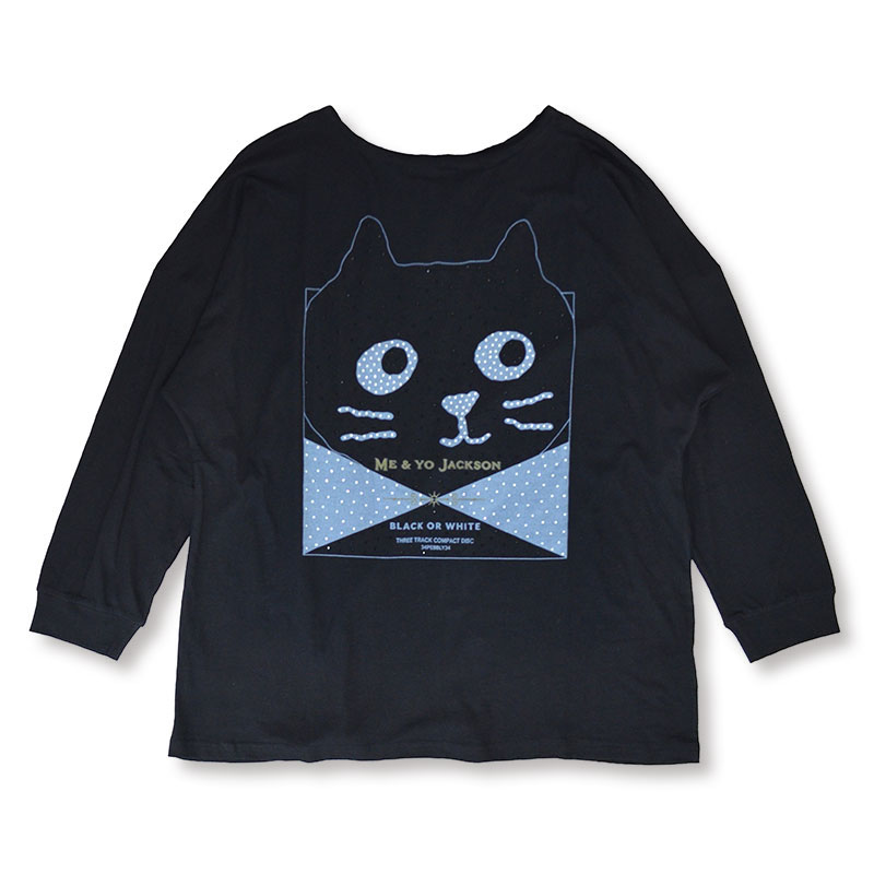 Me&YoブラックホワイトロングTシャツ
