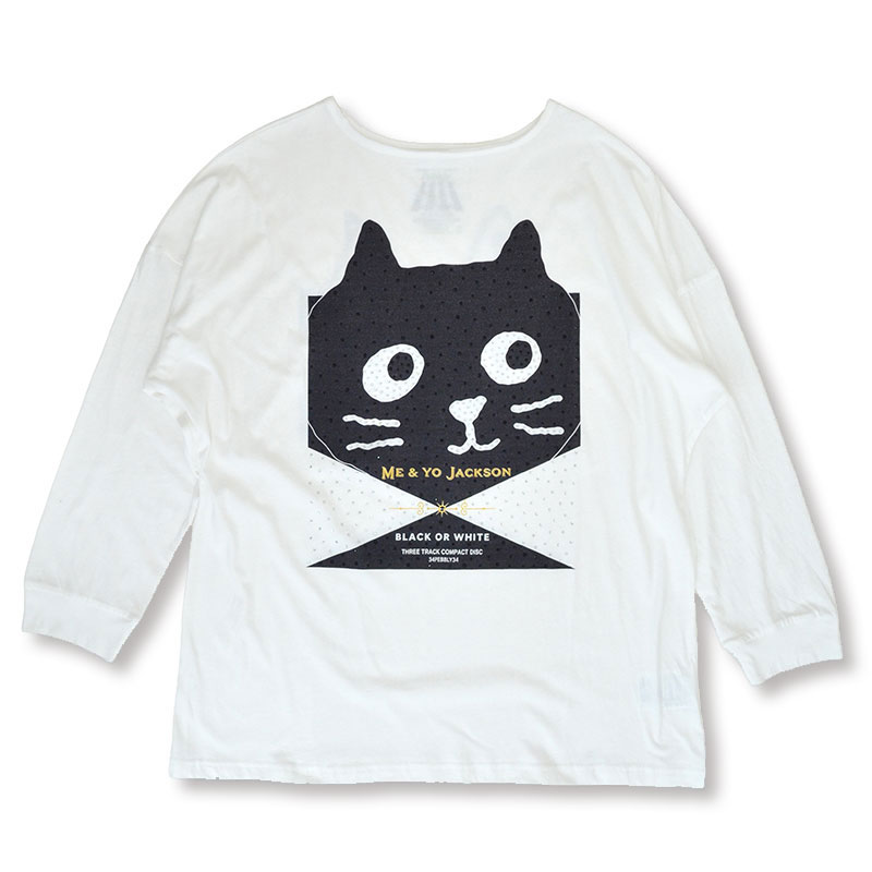 Me&YoブラックホワイトロングTシャツ