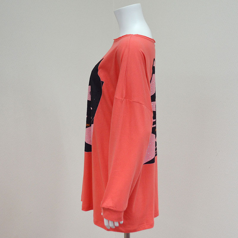 Me&YoブラックホワイトロングTシャツ