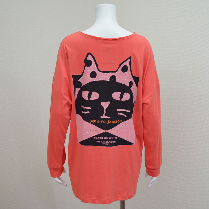 Me&YoブラックホワイトロングTシャツ