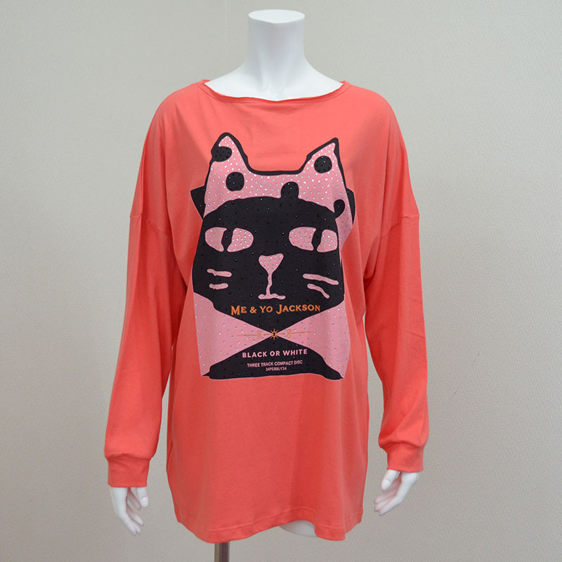 Me&YoブラックホワイトロングTシャツ