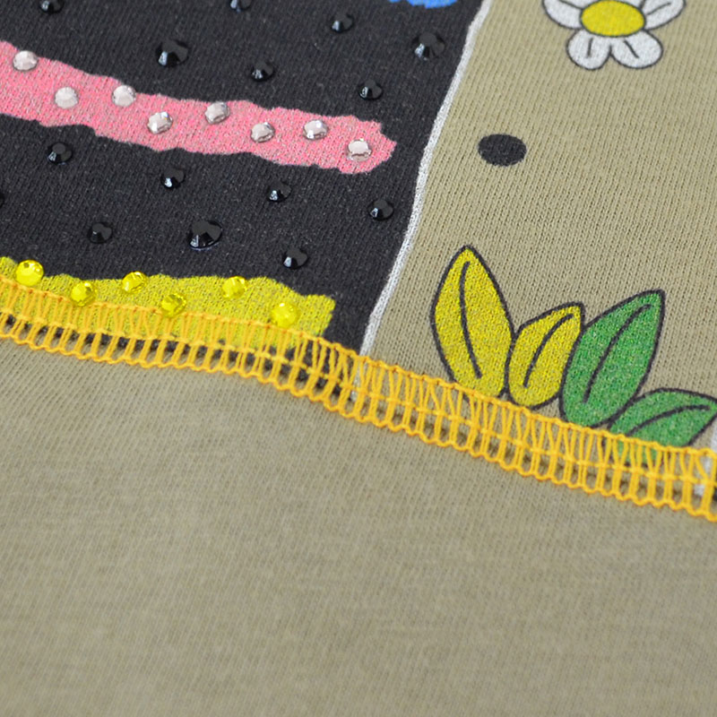 キャッツフェイスフラワーロングTシャツ