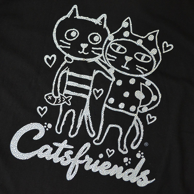 キャッツフレンズレッドロングTシャツ