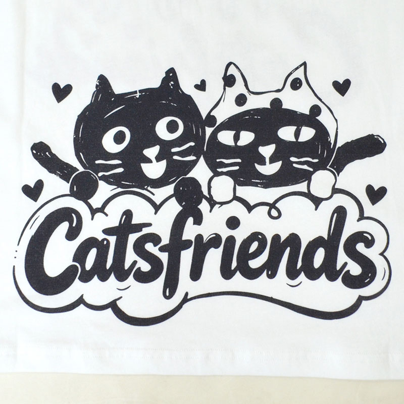 キャッツフレンズレッドロングTシャツ