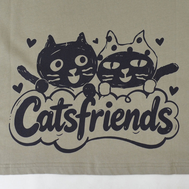 キャッツフレンズレッドロングTシャツ