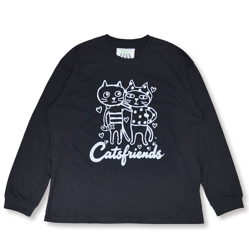 キャッツフレンズレッドロングTシャツ