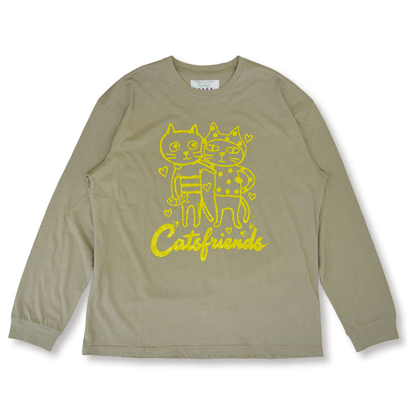 キャッツフレンズレッドロングTシャツ