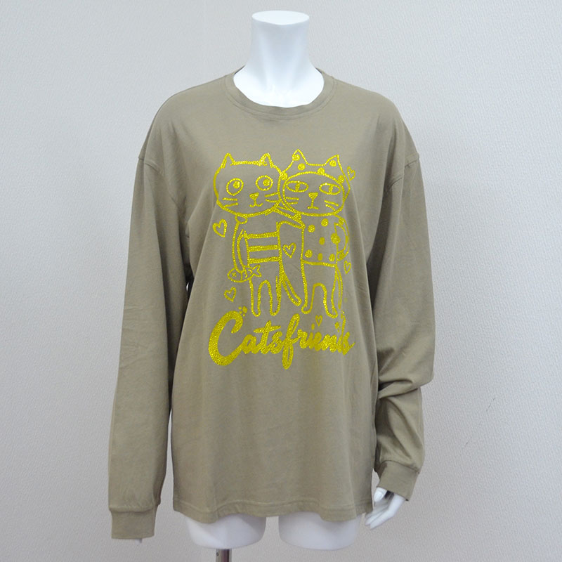 キャッツフレンズレッドロングTシャツ