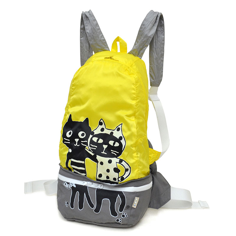 キャッツフレンズ 2WAY ナイロンバックパック 軽量＆大容量 猫デザイン  通学 通勤に最適