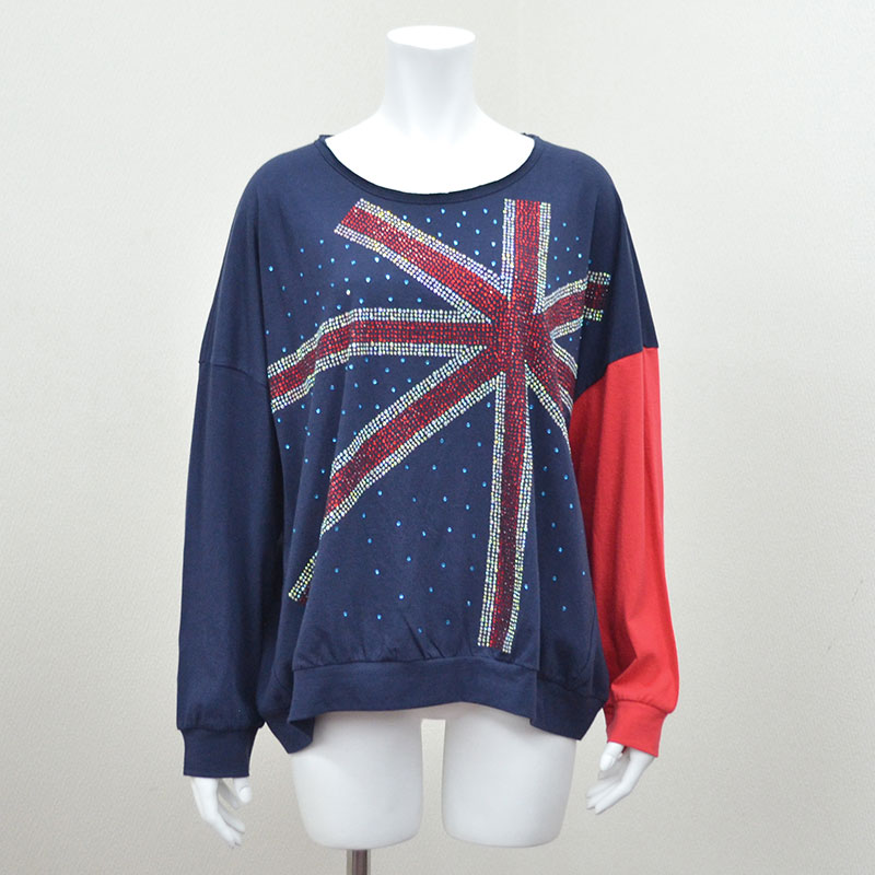 ユニオンジャックシフトロングTシャツ | トップス,長袖 | Pebbly