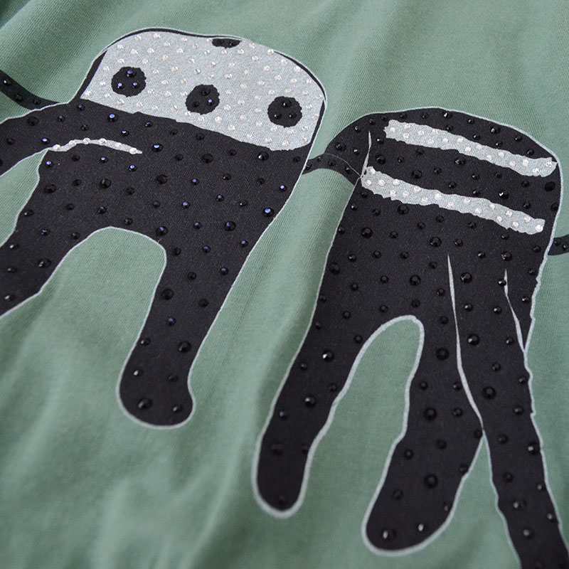 Me&YoアイズエンブロイダリーロングTシャツ