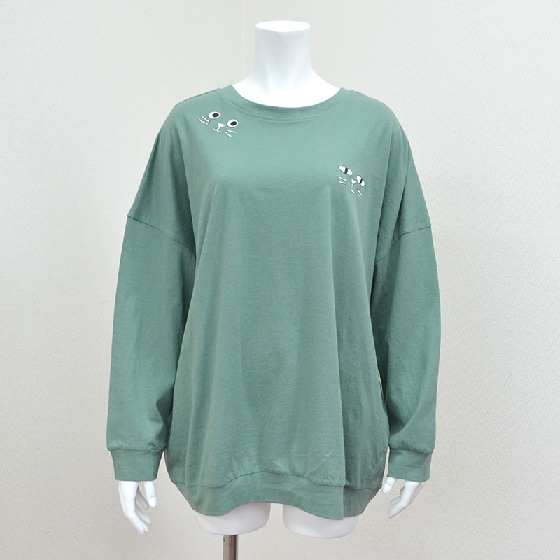 Me&YoアイズエンブロイダリーロングTシャツ