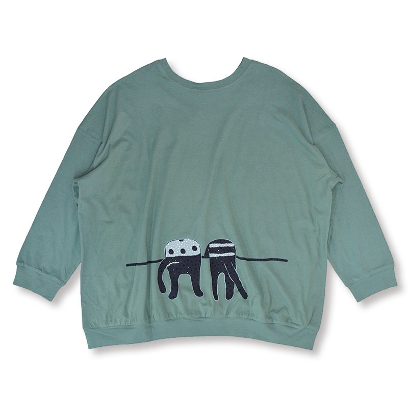 Me&YoアイズエンブロイダリーロングTシャツ