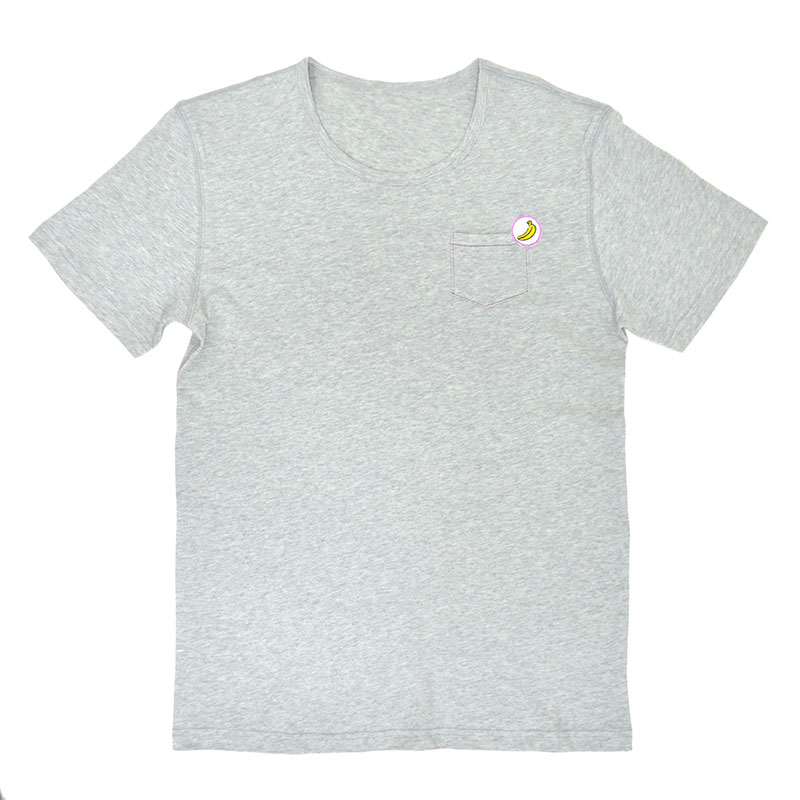 【BANANA Tees】Apple Pocket GRAY