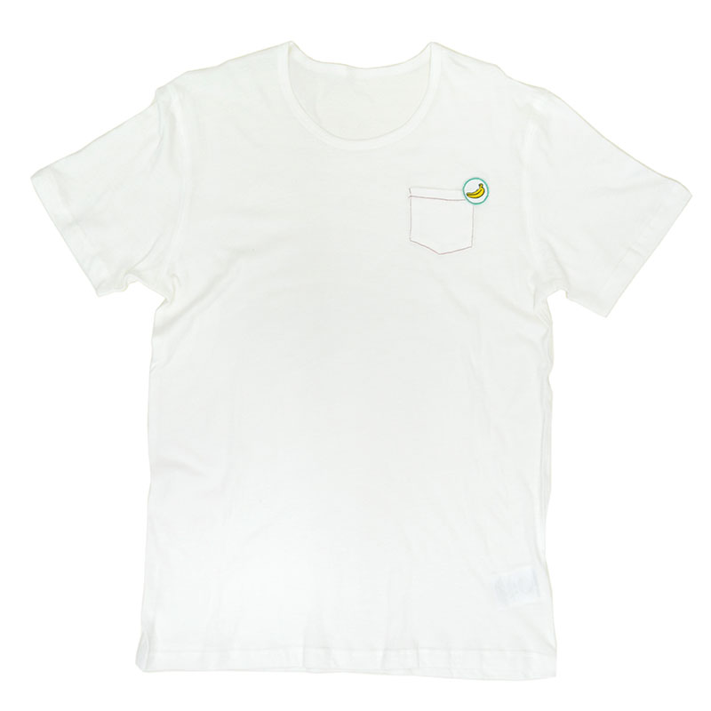 【BANANA Tees】Apple Pocket WHITE