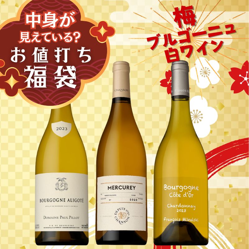 お値打ち福袋＜梅＞ブルゴーニュ白ワインセレクション3本｜サントリー
