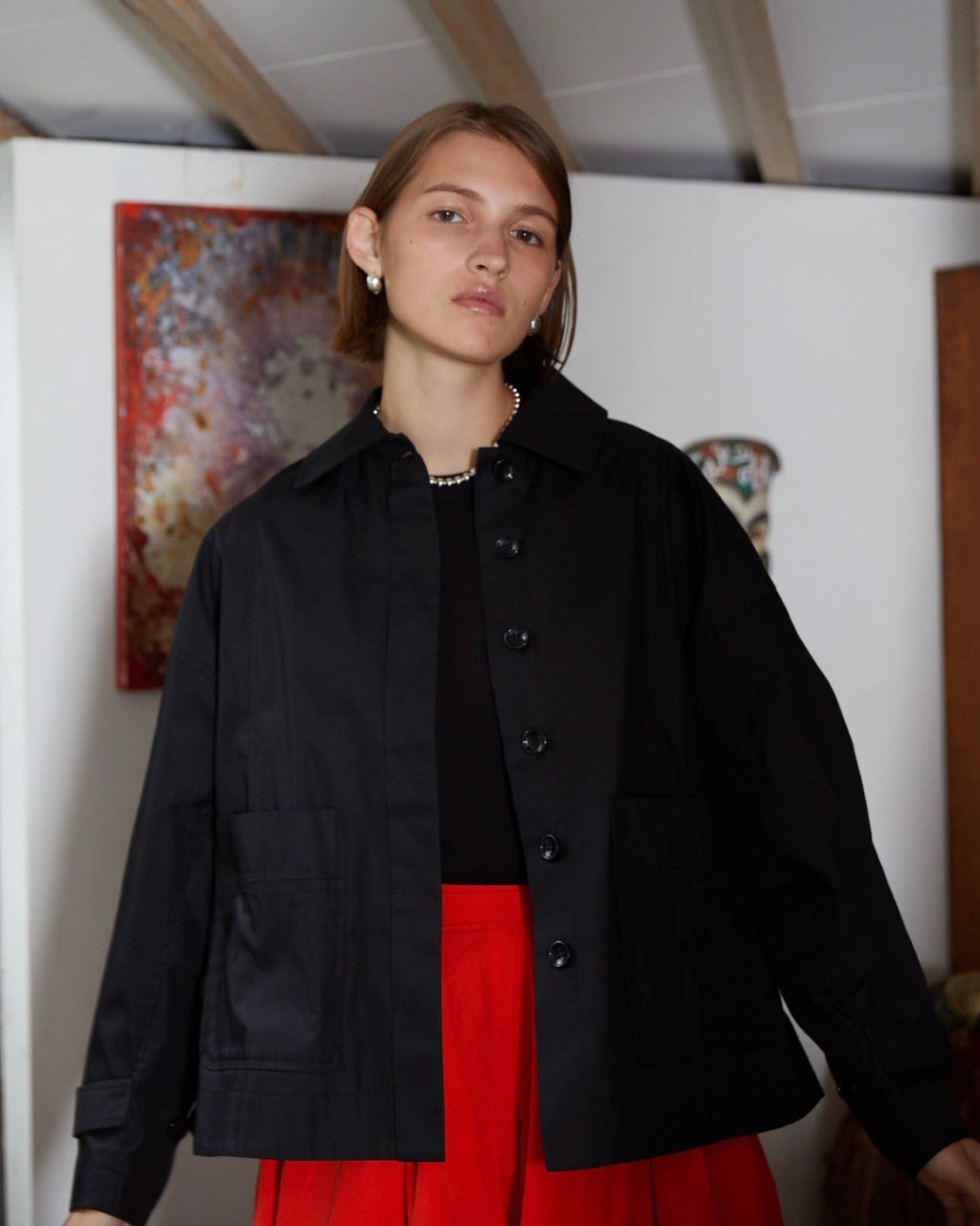 ✨美品✨ caveza rosso カベサロッソ カフステントブルゾン 黒 CAVEZA ROSSO - ウインドカフス テントブルゾン (ブラック