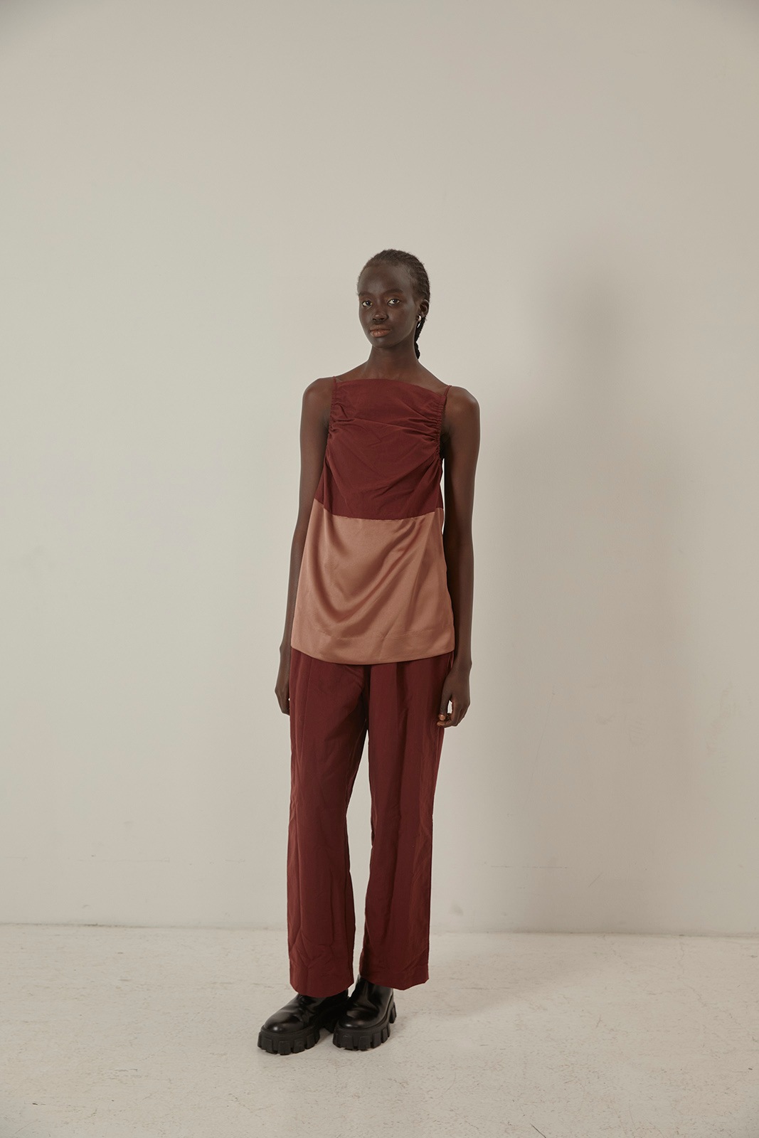 ファブリックコンビギャザーキャミソール/CAVEZA ROSSO/カベサロッソ