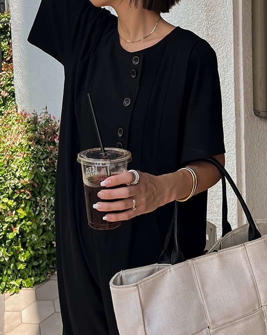 CAVEZA ROSSO カベサロッソ　ショルダータックIラインオールインワン ショルダータックIラインオールインワン/CAVEZA ROSSO/カベサロッソ