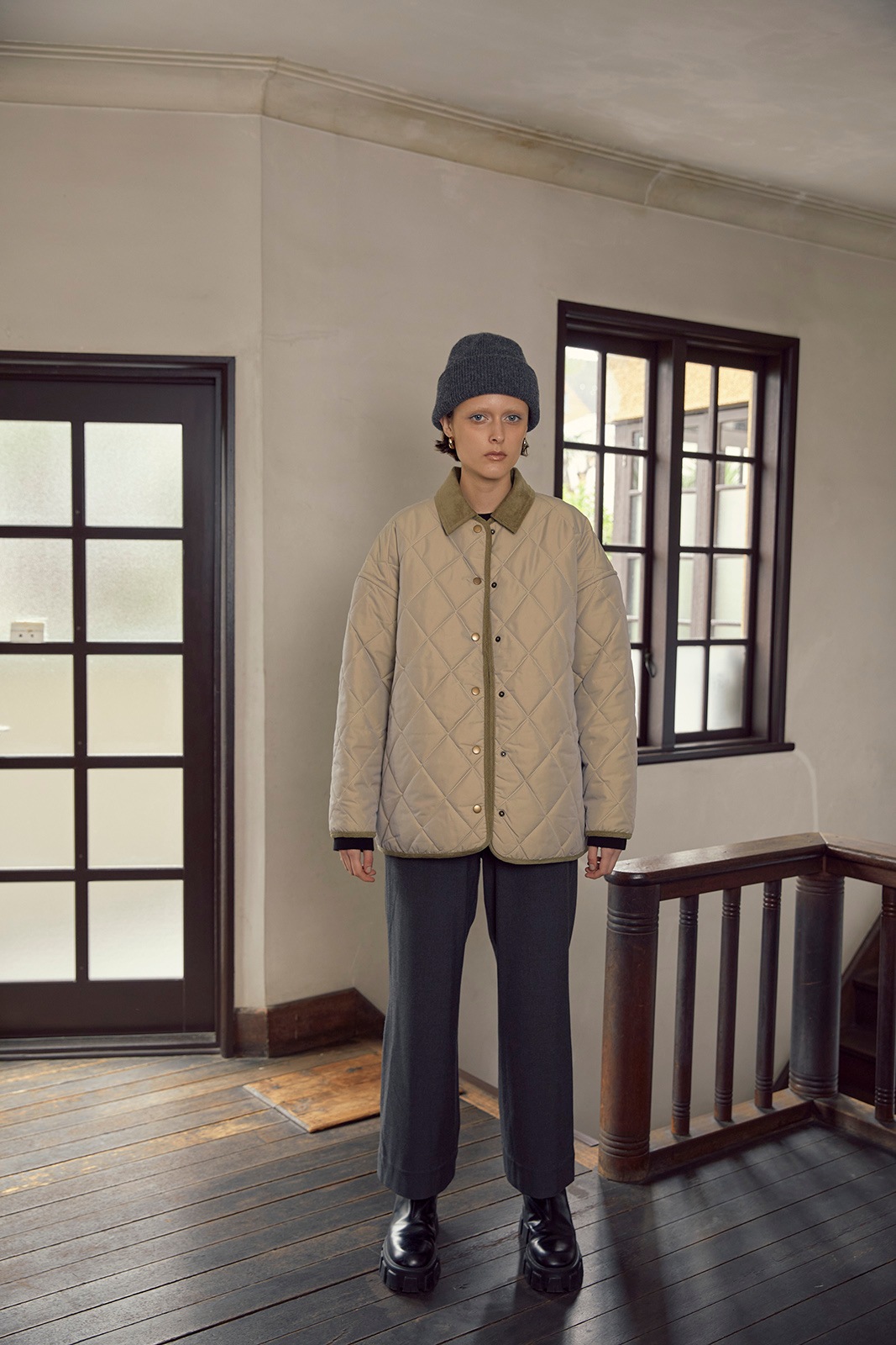 サンプル品＞コーデュロイカラーキルトブルゾン/CAVEZA ROSSO